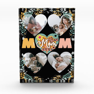 Best Mum Ever Multi Heart shape Photo Block