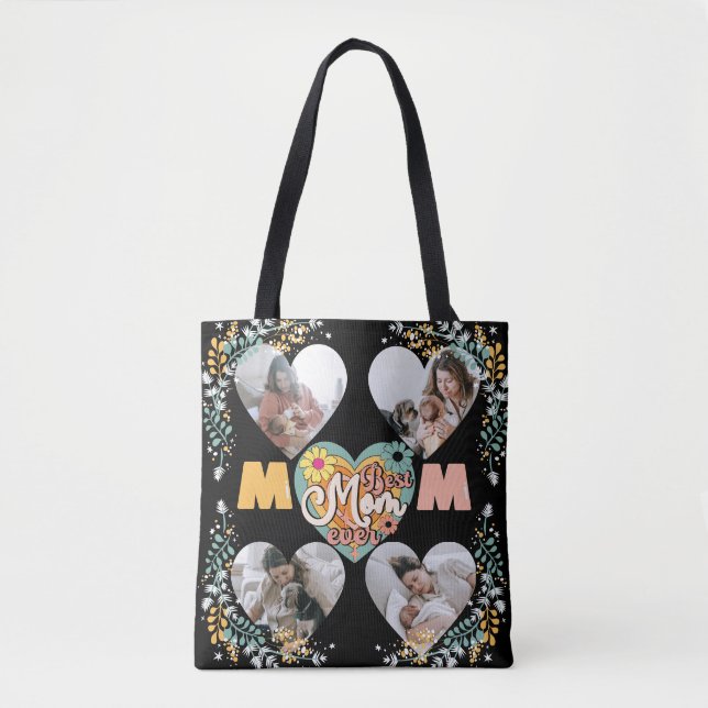 Best Mum Ever Multi Heart shape Photo  Tote Bag (Front)