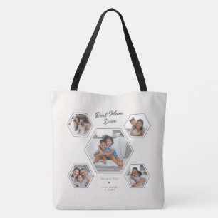 Best Mum Ever Multi Photo Ten Custom Collage Tote Bag