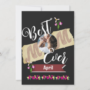 best mum ever, mum and baby one photo family holiday card