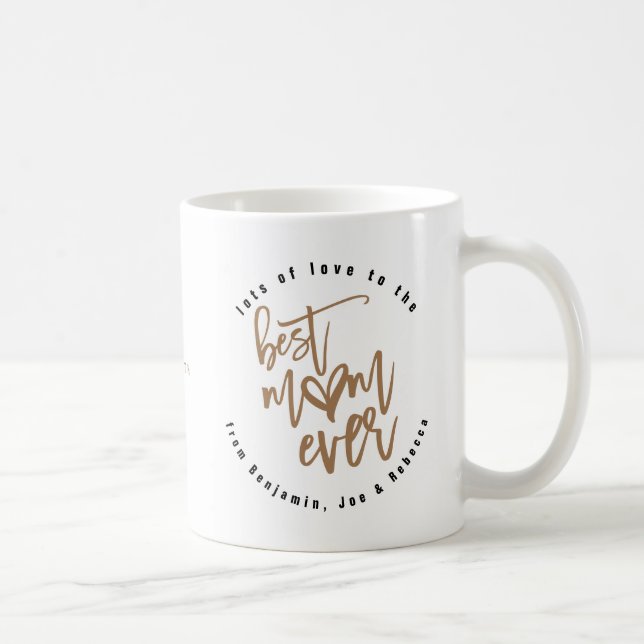 Best Mum Ever Mum Name Gold Artsy Script Coffee Mug (Right)