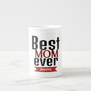 best mum ever, mummy mother mama personalise name bone china mug