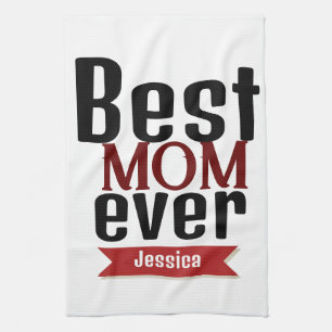 best mum ever, mummy mother mama personalise name tea towel