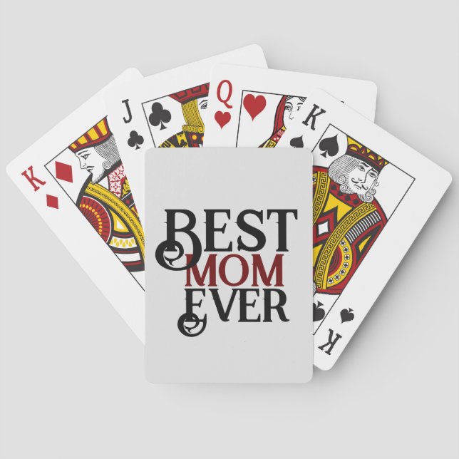 best mum ever, mummy mother mama simple gift  playing cards (Back)