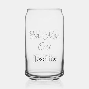 Best mum ever name simple minimal stylish mothers can glass
