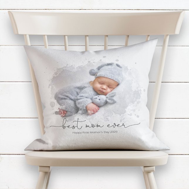 Best Mum Ever New Mummy Photo Mother's Day Cushion (Creator Uploaded)