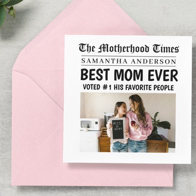 Best Mum Ever Newspaper  Personalised Name & Photo (Creator Uploaded)