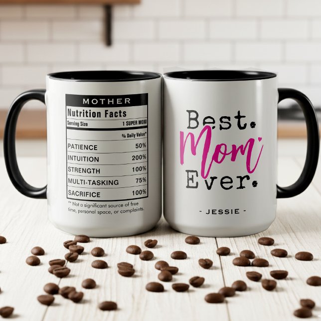 Best Mum Ever Nutrition Facts Mother's Day Mug (Creator Uploaded)