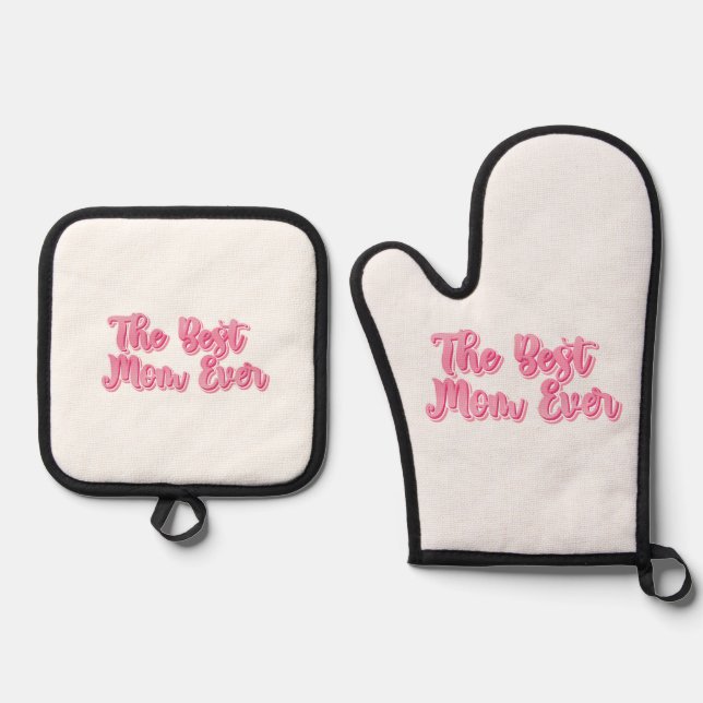 Best Mum Ever Oven Mitt & Pot Holder Set (Front)