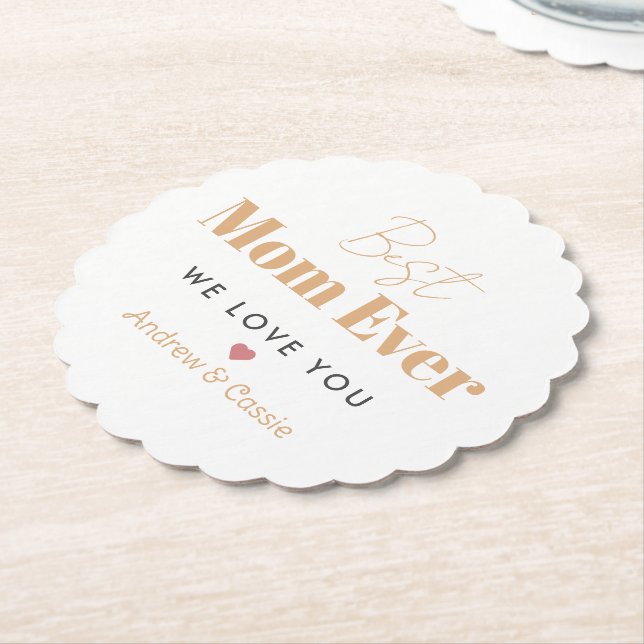 Best mum ever paper coaster (Angled)