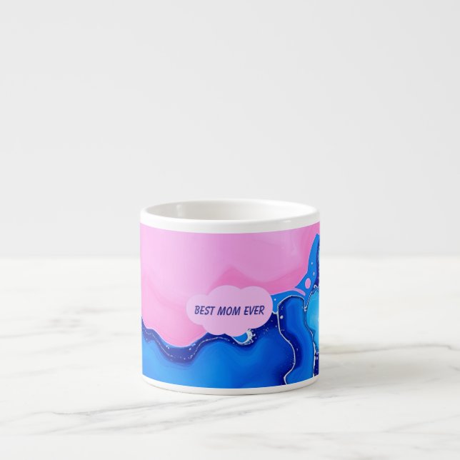 Best Mum Ever Pastel Fluid Art Espresso Cup (Front)