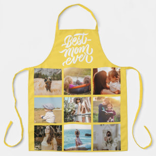 Best Mum Ever Personalised 12 Photo Collage Yellow Apron