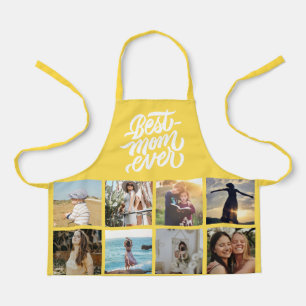 Best Mum Ever Personalised 12 Photo Collage Yellow Apron