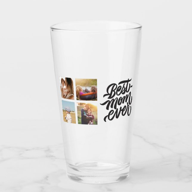 Best Mum Ever Personalised 4 Photo Collage Glass (Front)