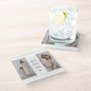Best Mum Ever' Personalised Glass Coaster
