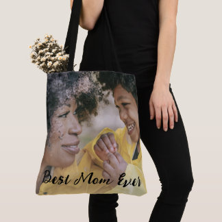 Best Mum Ever Personalised Kids Names Two Photos  Tote Bag