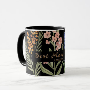 Best Mum Ever – Personalised Name floral Mug
