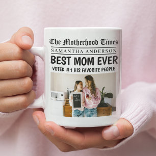 Best Mum Ever Personalised Newspaper Photo  Coffee Mug