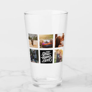 Best Mum Ever Personalised Photo Collage Black Glass