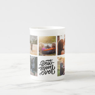 Best Mum Ever Personalised Photo Collage Bone China Mug