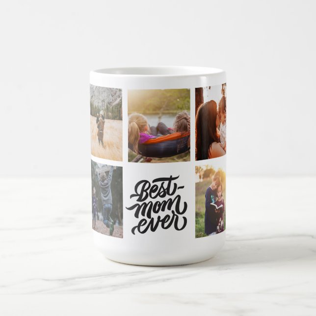 Best Mum Ever Personalised Photo Collage Coffee Mug (Center)