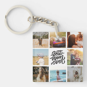 Best Mum Ever Personalised Photo Collage Key Ring