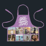Best Mum Ever Personalised Photo Collage Lavender Apron<br><div class="desc">Best Mum Ever Personalised 12 Photo Collage Lavender and White Apron. For further customisation,  please click the "Customise it" button and use our design tool to modify this template.</div>