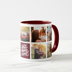 Best Mum Ever Personalised Photo Collage Maroon Mug