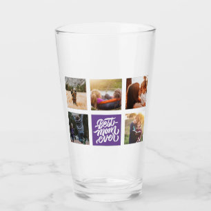 Best Mum Ever Personalised Photo Collage Purple Glass