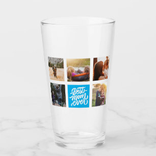 Best Mum Ever Personalised Photo Collage Sky Blue Glass