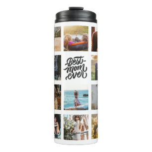 Best Mum Ever Personalised Photo Collage Thermal Tumbler