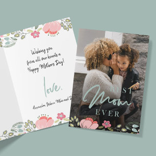Best mum ever personalised photo Mothers Day Holid Holiday Card