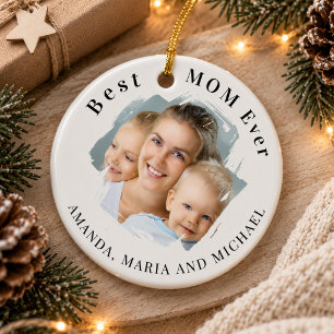 Best Mum Ever Photo Ceramic Ornament