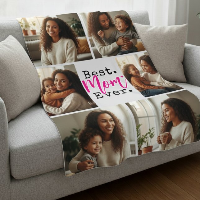 Best Mum Ever Photo Collage Birthday Mother's Day Fleece Blanket (Best Mom Ever Photo Collage Birthday Mother's Day Fleece Blanket
)