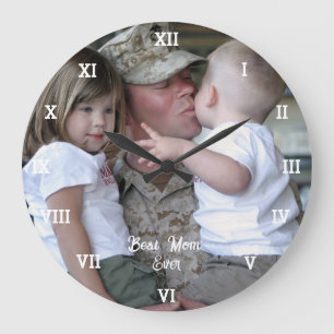 Best Mum Ever Photo Collage Create Your Own  Large Clock