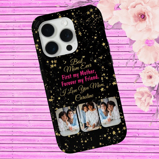Best Mum Ever Photo Collage Modern Mothers Day Case-Mate iPhone Case (Creator Uploaded)