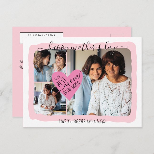 Best Mum Ever Photo Collage Mother's Day Holiday Postcard (Front/Back)