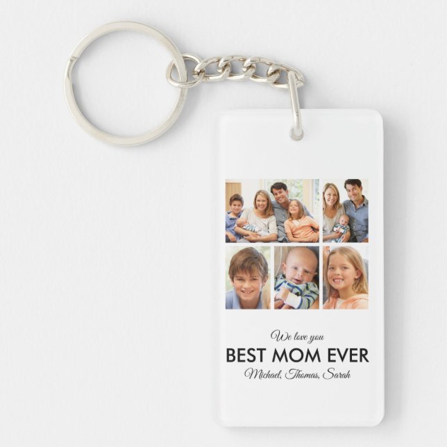 Best Mum Ever Photo Collage Mothers Day Key Ring (Front)