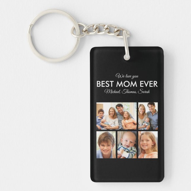 Best Mum Ever Photo Collage Mothers Day Key Ring (Front)