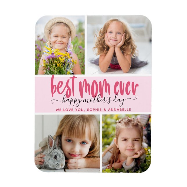 Best Mum Ever Photo Mother's Day Magnet (Vertical)