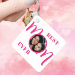 Best Mum Ever Photo Pink Key Ring<br><div class="desc">This Best Mum Ever Photo Keychain is decorated with the word Mum in stylish pink typography.
Easily customisable with your photo.
Makes a perfect Mother's Day gift.</div>