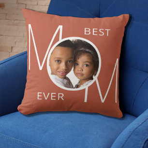 Best Mum Ever Photo Rust Cushion