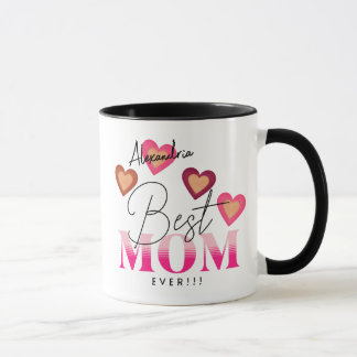 Best Mum Ever, Photo Template Lovely Hearts Coffee Mug