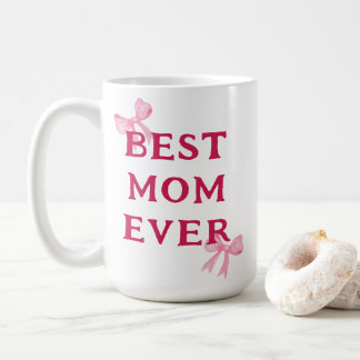 Best Mum Ever Pink Bow Minimal Mother’s Day Gift Coffee Mug