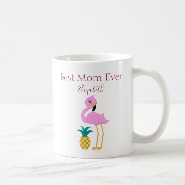 Best Mum Ever Pink Flamingo Coffee Mug (Right)
