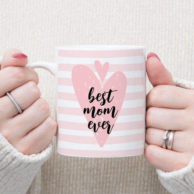 Best Mum Ever Pink Heart Mother's Day Coffee Mug (Creator Uploaded)