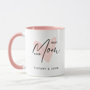 Best Mum Ever Pink Heart Script Cute Message  Mug