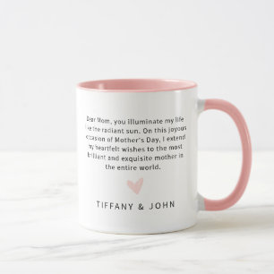 Best Mum Ever Pink Heart Script Cute Message  Mug