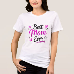 Best Mum Ever Pink Heart Tri-Blend Shirt