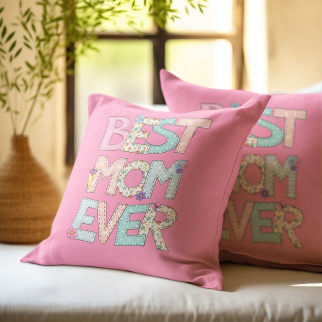 Best Mum Ever Pink Mothers Day Cushion (Creator Uploaded)